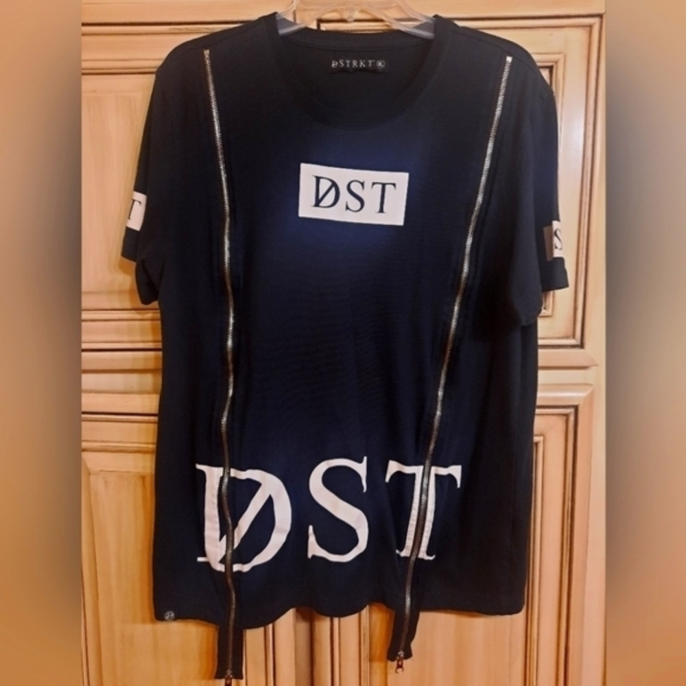 8ighth DSTRKT Black Cotton‎ Shirt Double Zipper Front - XL